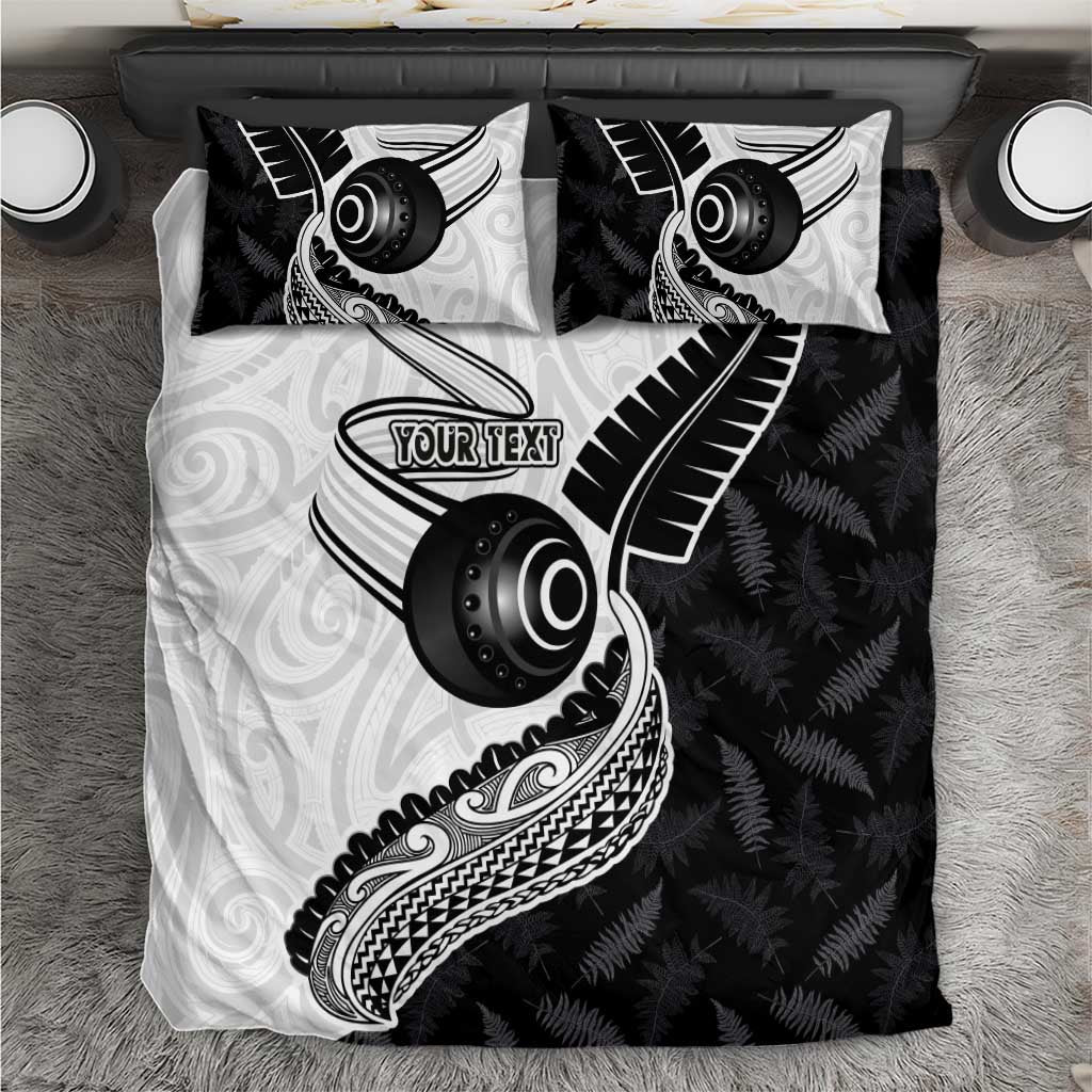 Personalised Aotearoa Lawn Bowls Bedding Set Maori and Silver Fern Half Style - Polynesian Pride