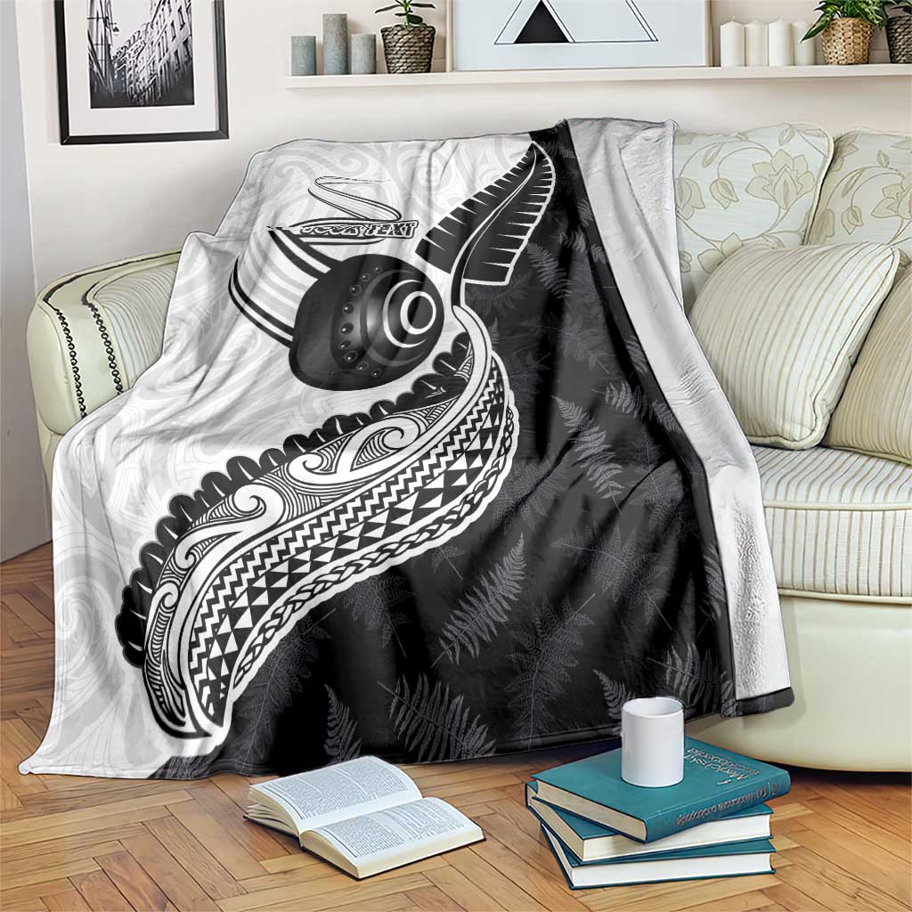 Personalised Aotearoa Lawn Bowls Blanket Maori and Silver Fern Half Style - Polynesian Pride