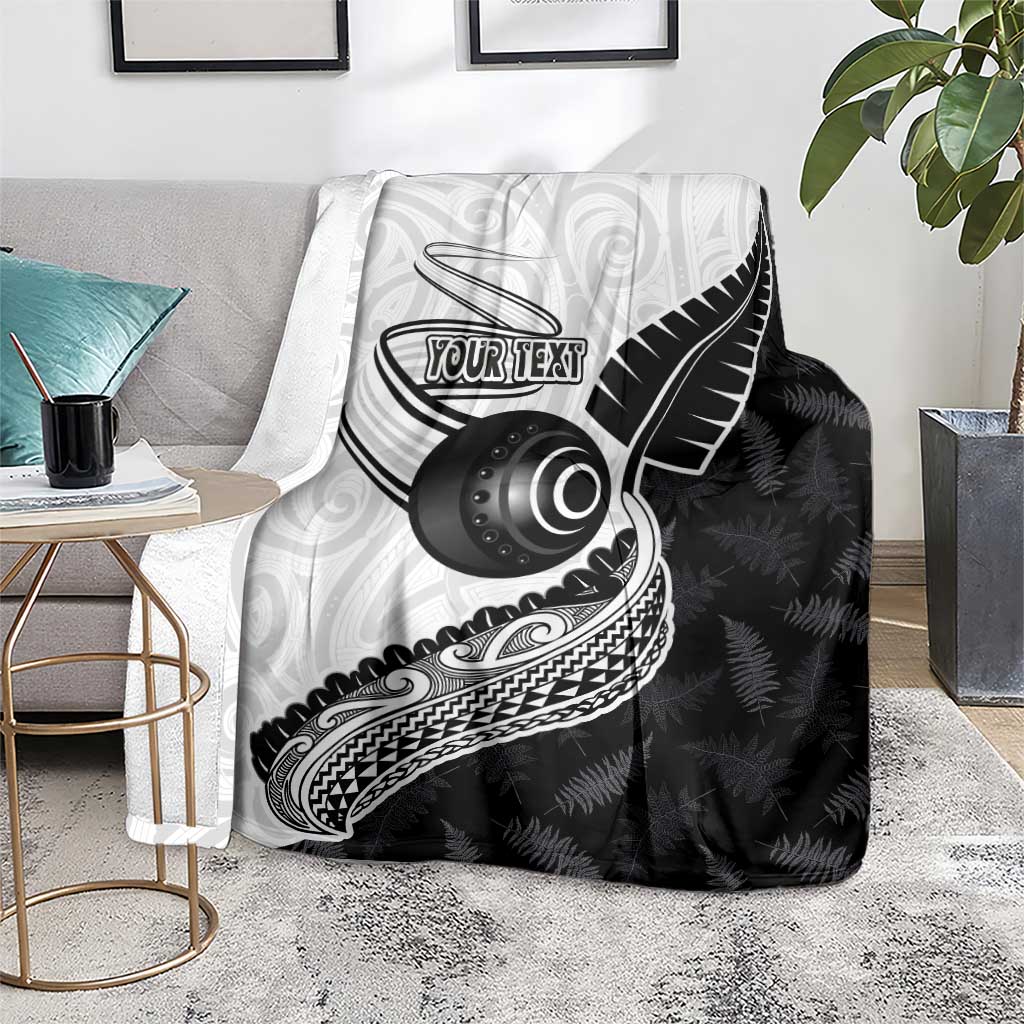 Personalised Aotearoa Lawn Bowls Blanket Maori and Silver Fern Half Style - Polynesian Pride