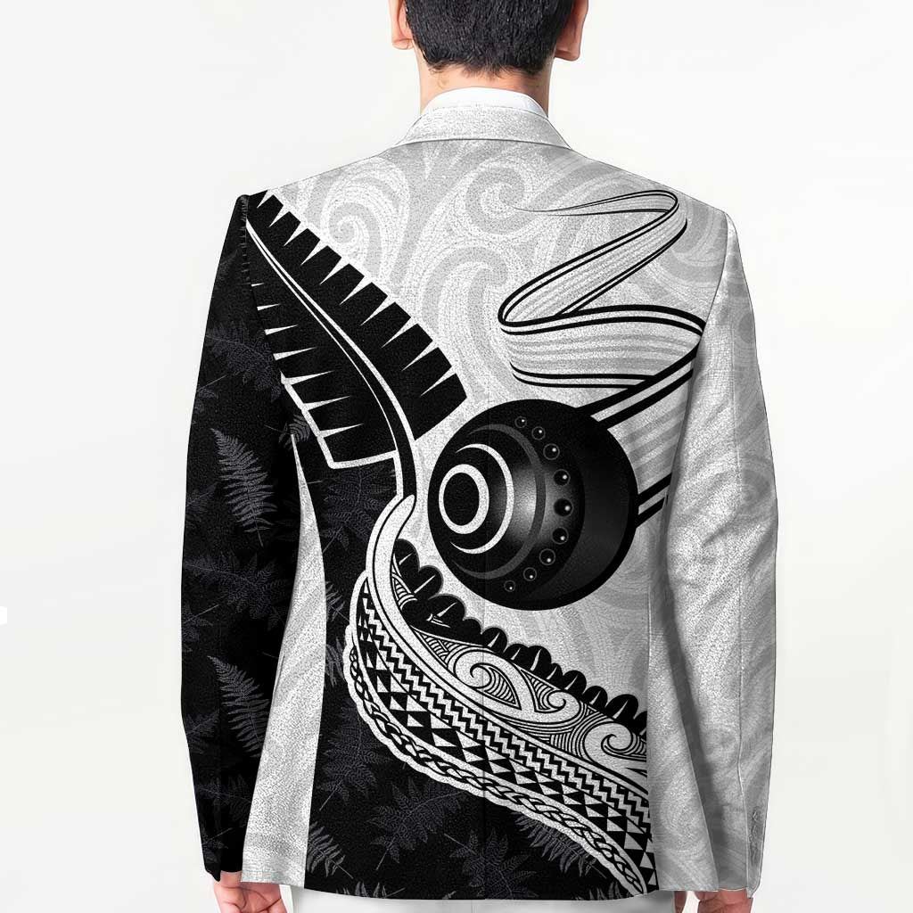 Personalised Aotearoa Lawn Bowls Blazer Maori and Silver Fern Half Style - Polynesian Pride