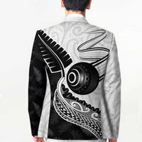 Personalised Aotearoa Lawn Bowls Blazer Maori and Silver Fern Half Style - Polynesian Pride