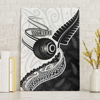 Personalised Aotearoa Lawn Bowls Canvas Wall Art Maori and Silver Fern Half Style - Polynesian Pride