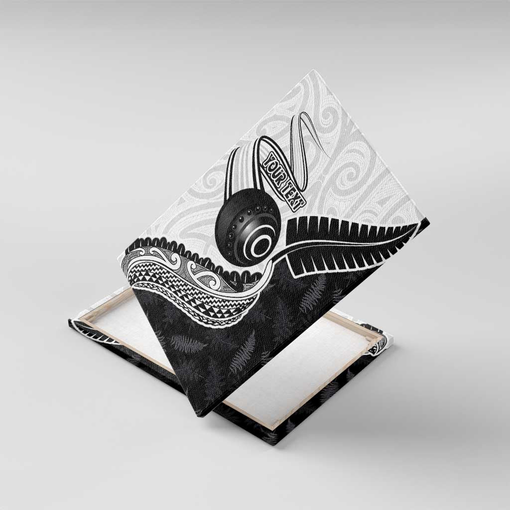 Personalised Aotearoa Lawn Bowls Canvas Wall Art Maori and Silver Fern Half Style - Polynesian Pride