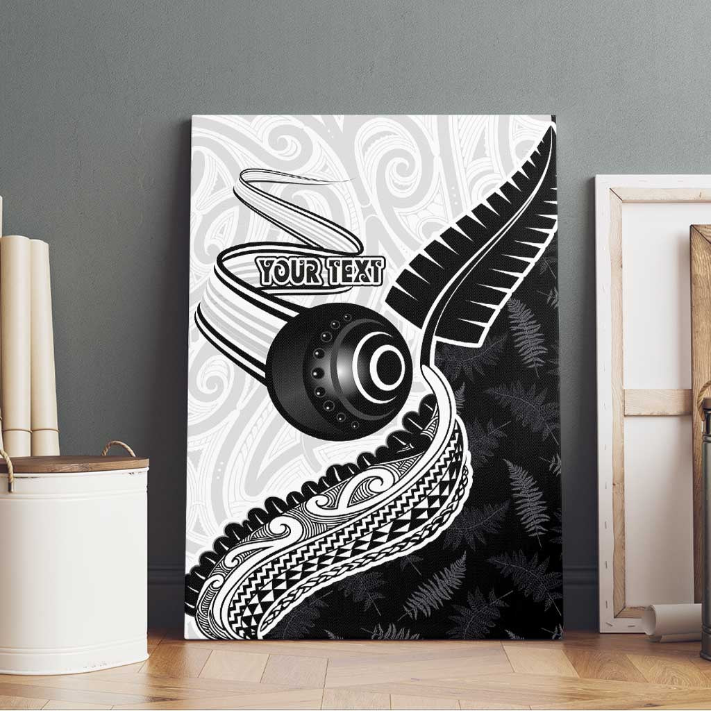 Personalised Aotearoa Lawn Bowls Canvas Wall Art Maori and Silver Fern Half Style - Polynesian Pride