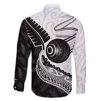 Personalised Aotearoa Lawn Bowls Family Matching Off Shoulder Short Dress and Hawaiian Shirt Maori and Silver Fern Half Style - Polynesian Pride