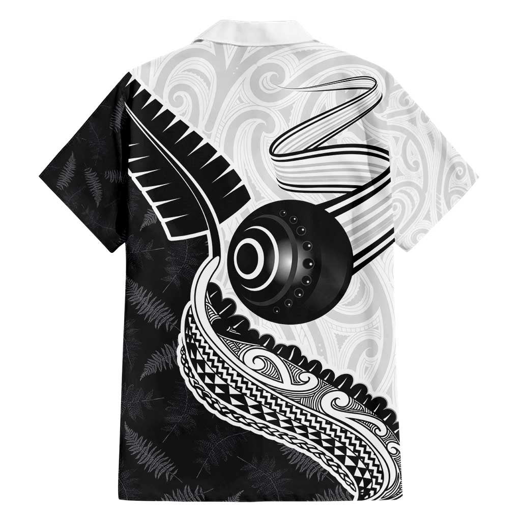 Personalised Aotearoa Lawn Bowls Family Matching Short Sleeve Bodycon Dress and Hawaiian Shirt Maori and Silver Fern Half Style - Polynesian Pride