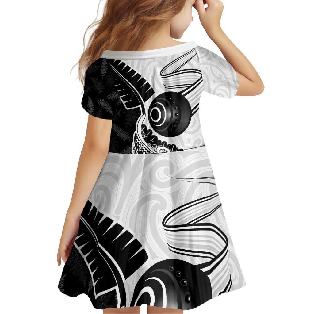 Personalised Aotearoa Lawn Bowls Family Matching Tank Maxi Dress and Hawaiian Shirt Maori and Silver Fern Half Style - Polynesian Pride