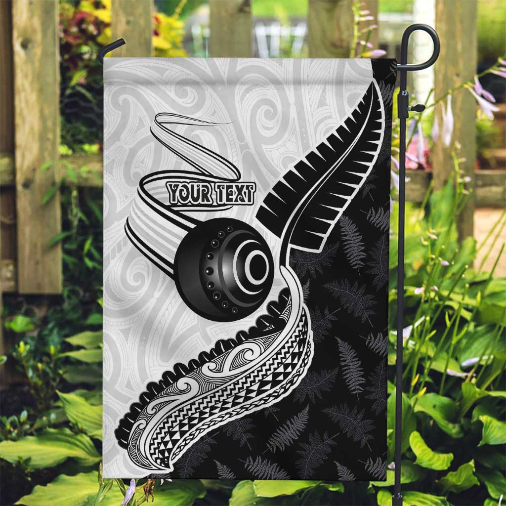 Personalised Aotearoa Lawn Bowls Garden Flag Maori and Silver Fern Half Style - Polynesian Pride
