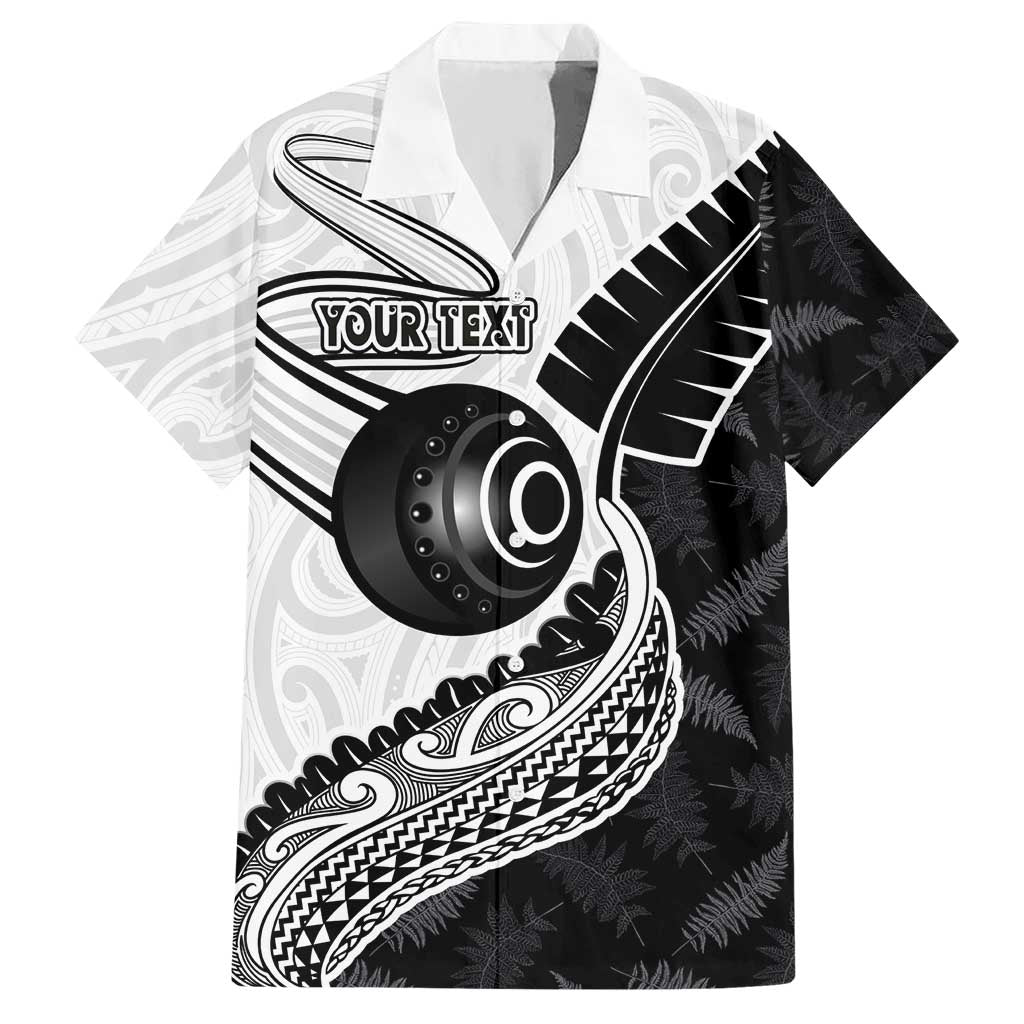 Personalised Aotearoa Lawn Bowls Hawaiian Shirt Maori and Silver Fern Half Style LT03 White - Polynesian Pride