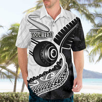 Personalised Aotearoa Lawn Bowls Hawaiian Shirt Maori and Silver Fern Half Style - Polynesian Pride