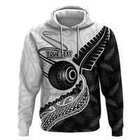 Personalised Aotearoa Lawn Bowls Hoodie Maori and Silver Fern Half Style - Polynesian Pride