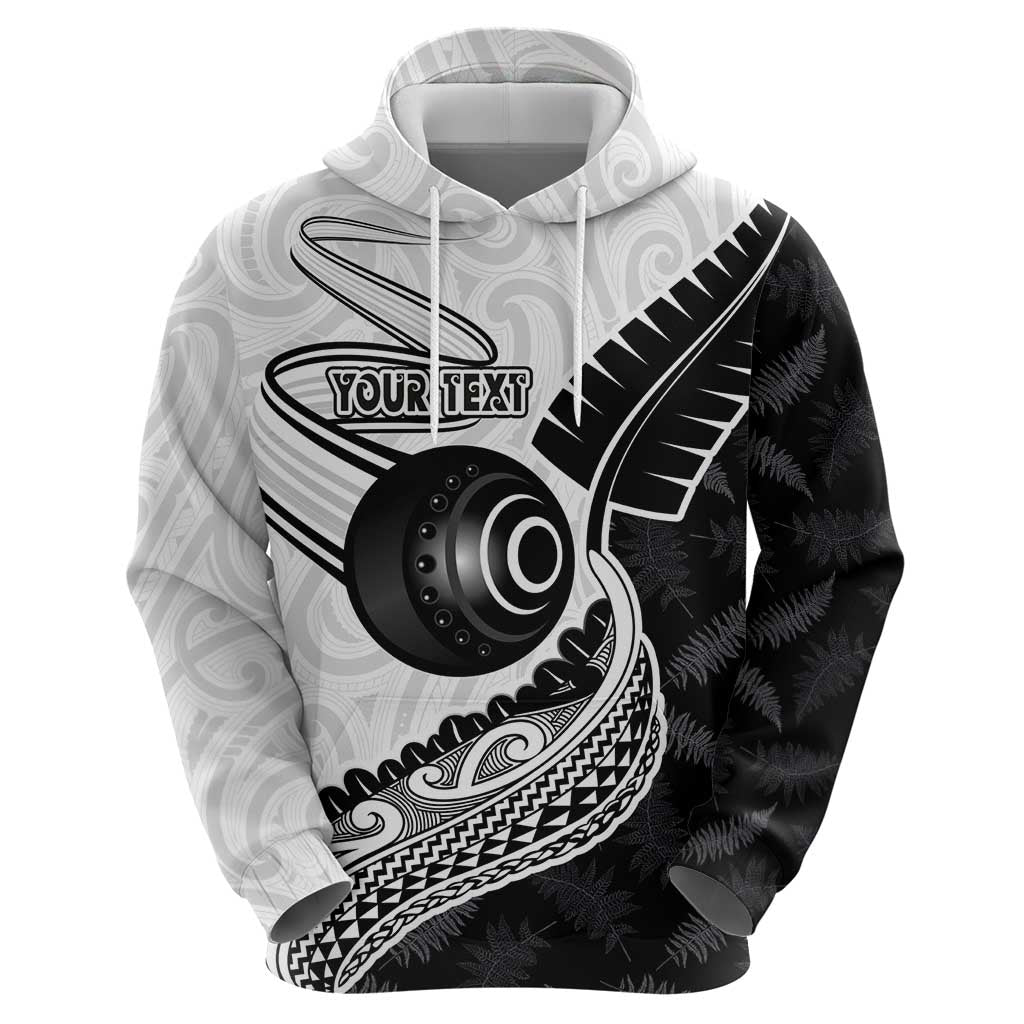 Personalised Aotearoa Lawn Bowls Hoodie Maori and Silver Fern Half Style - Polynesian Pride
