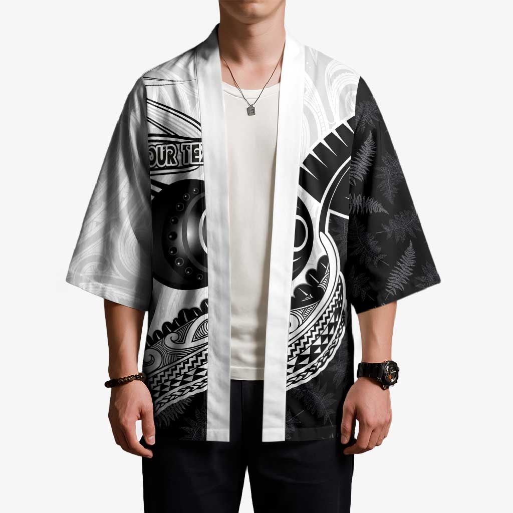 Personalised Aotearoa Lawn Bowls Kimono Maori and Silver Fern Half Style - Polynesian Pride