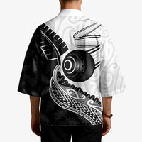 Personalised Aotearoa Lawn Bowls Kimono Maori and Silver Fern Half Style - Polynesian Pride