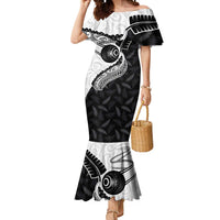Personalised Aotearoa Lawn Bowls Mermaid Dress Maori and Silver Fern Half Style - Polynesian Pride
