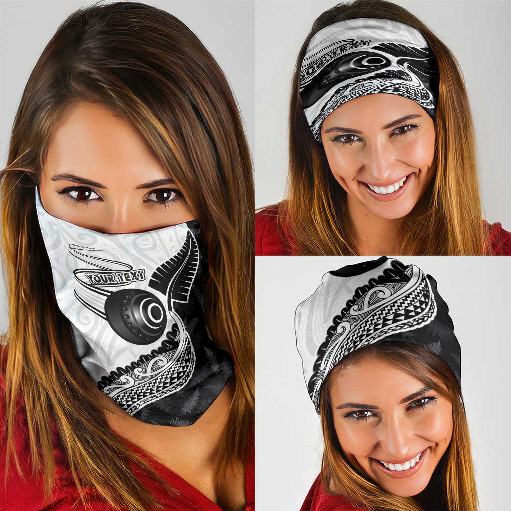 Personalised Aotearoa Lawn Bowls Neck Gaiter Maori and Silver Fern Half Style - Polynesian Pride