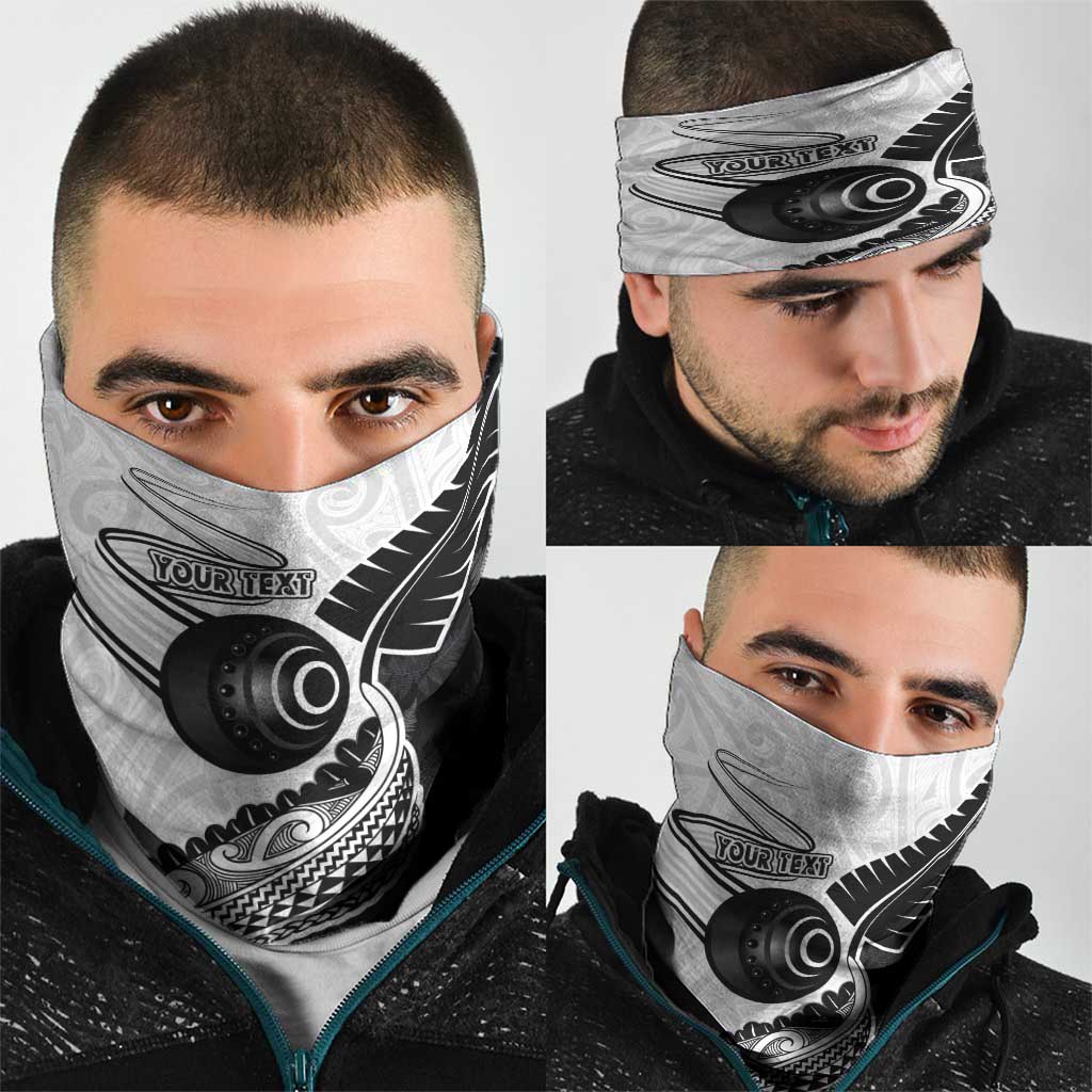 Personalised Aotearoa Lawn Bowls Neck Gaiter Maori and Silver Fern Half Style - Polynesian Pride