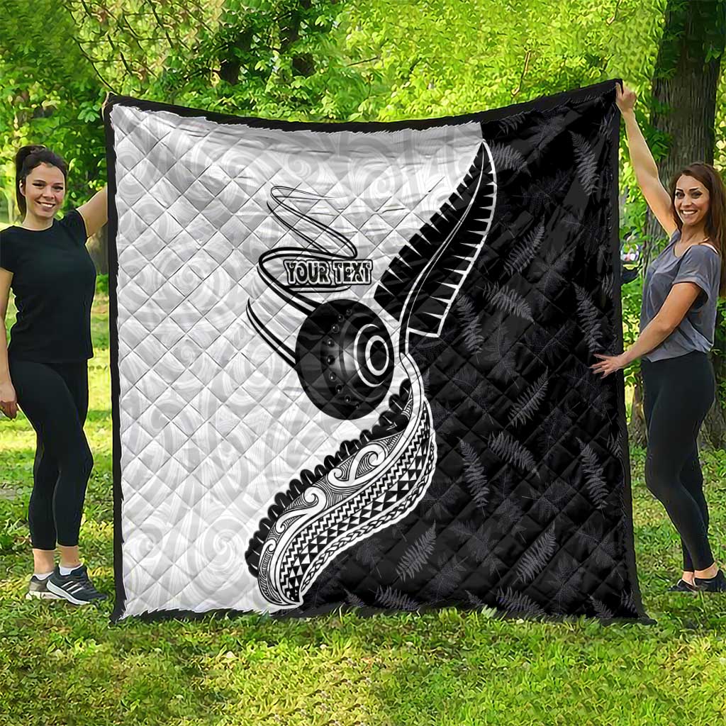 Personalised Aotearoa Lawn Bowls Quilt Maori and Silver Fern Half Style - Polynesian Pride