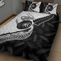 Personalised Aotearoa Lawn Bowls Quilt Bed Set Maori and Silver Fern Half Style - Polynesian Pride