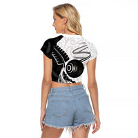 Personalised Aotearoa Lawn Bowls Raglan Cropped T Shirt Maori and Silver Fern Half Style - Polynesian Pride