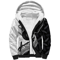 Personalised Aotearoa Lawn Bowls Sherpa Hoodie Maori and Silver Fern Half Style - Polynesian Pride