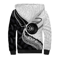 Personalised Aotearoa Lawn Bowls Sherpa Hoodie Maori and Silver Fern Half Style - Polynesian Pride
