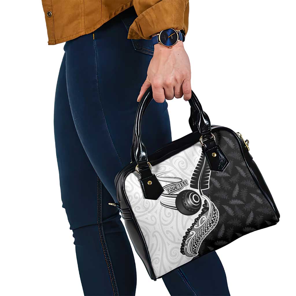Personalised Aotearoa Lawn Bowls Shoulder Handbag Maori and Silver Fern Half Style - Polynesian Pride