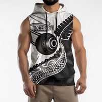 Personalised Aotearoa Lawn Bowls Sleeveless Hoodie Maori and Silver Fern Half Style - Polynesian Pride