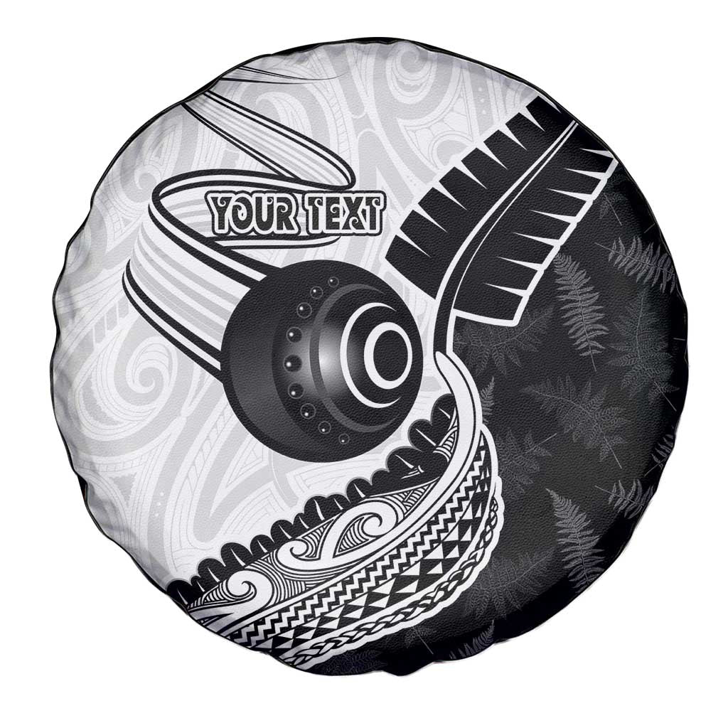 Personalised Aotearoa Lawn Bowls Spare Tire Cover Maori and Silver Fern Half Style - Polynesian Pride