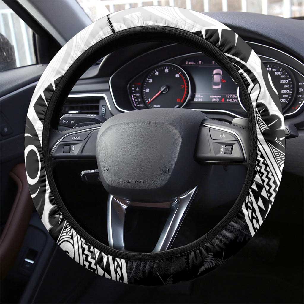 Aotearoa Lawn Bowls Steering Wheel Cover Maori and Silver Fern Half Style - Polynesian Pride