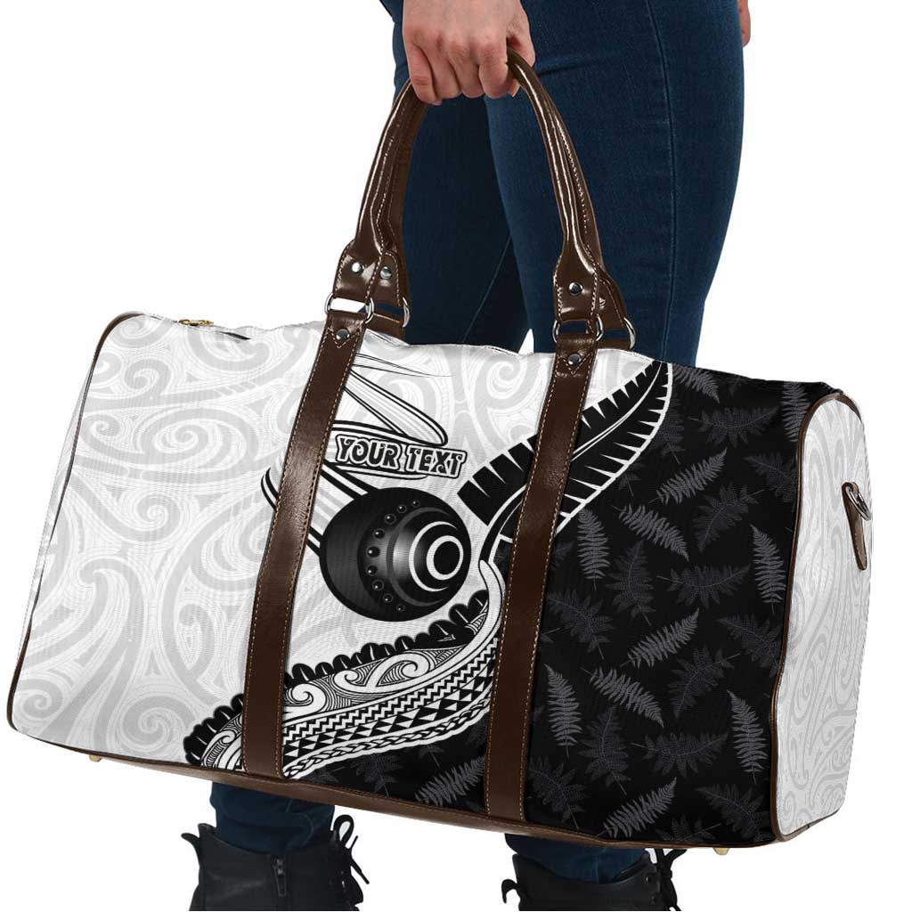 Personalised Aotearoa Lawn Bowls Travel Bag Maori and Silver Fern Half Style - Polynesian Pride