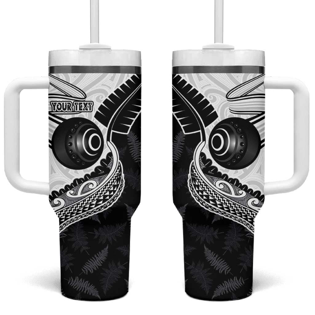 Personalised Aotearoa Lawn Bowls Tumbler With Handle Maori and Silver Fern Half Style - Polynesian Pride