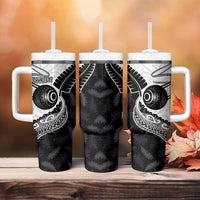 Personalised Aotearoa Lawn Bowls Tumbler With Handle Maori and Silver Fern Half Style - Polynesian Pride