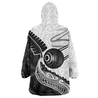 Personalised Aotearoa Lawn Bowls Wearable Blanket Hoodie Maori and Silver Fern Half Style - Polynesian Pride
