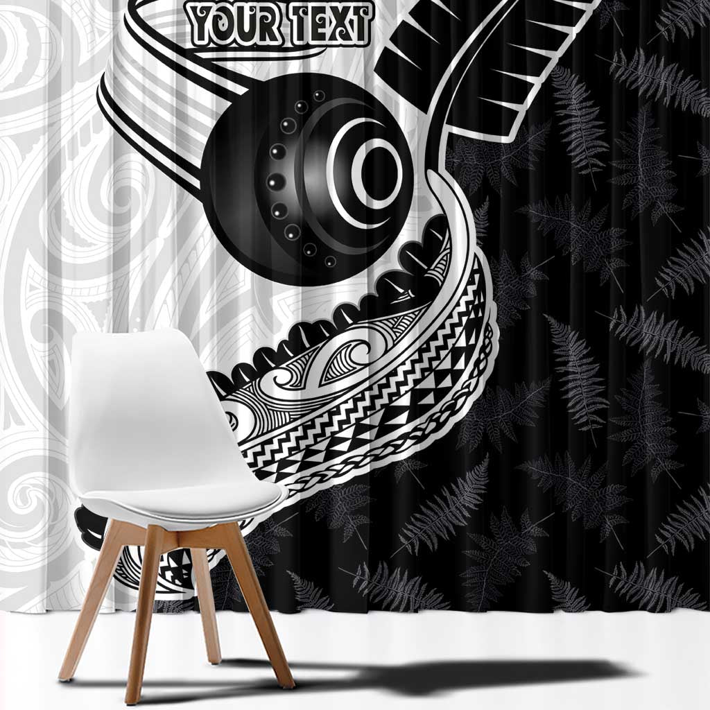 Personalised Aotearoa Lawn Bowls Window Curtain Maori and Silver Fern Half Style - Polynesian Pride
