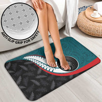 Personalised Aotearoa Lawn Bowls Bathroom Set Maori and Silver Fern Sporty Style Teal Color - Polynesian Pride