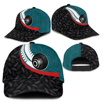 Aotearoa Lawn Bowls Classic Cap Maori and Silver Fern Sporty Style Teal Color - Polynesian Pride