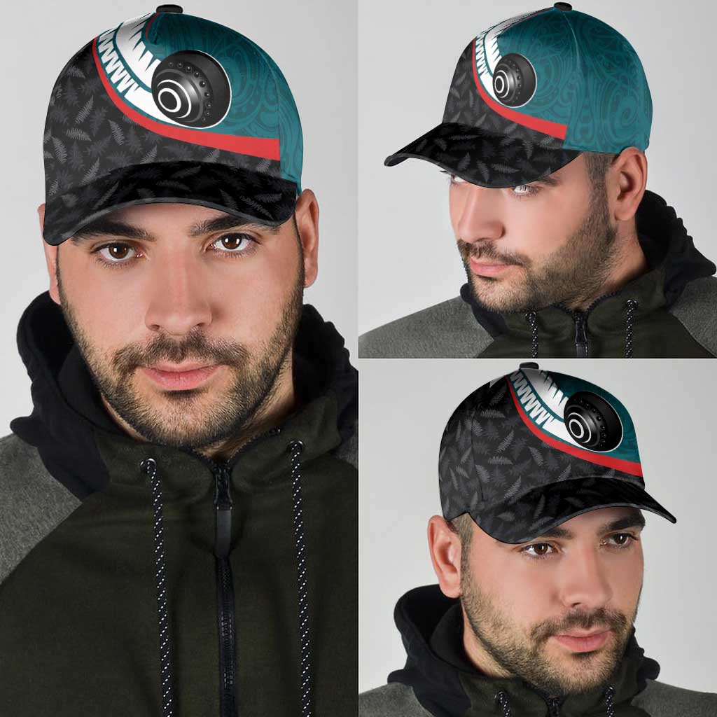 Aotearoa Lawn Bowls Classic Cap Maori and Silver Fern Sporty Style Teal Color - Polynesian Pride