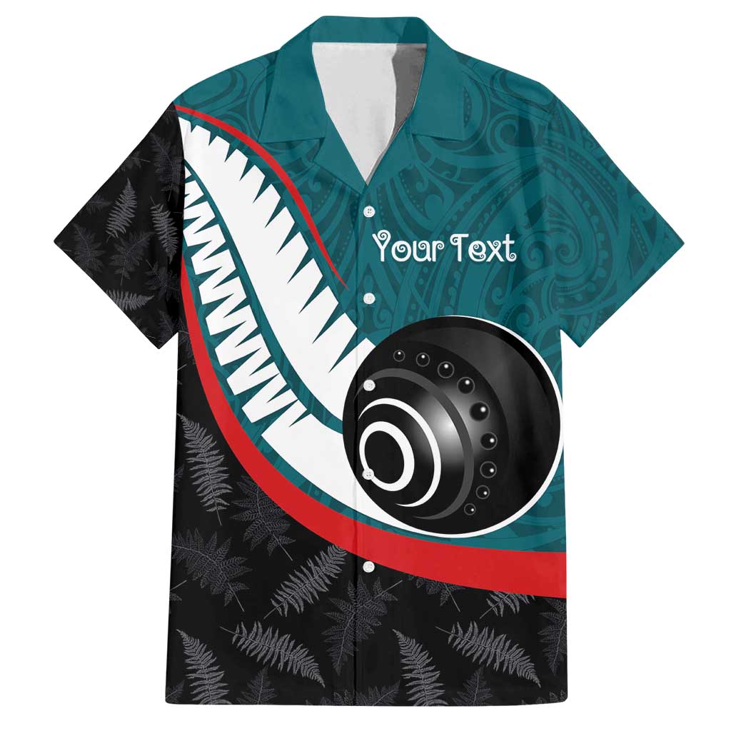 Personalised Aotearoa Lawn Bowls Family Matching Off Shoulder Maxi Dress and Hawaiian Shirt Maori and Silver Fern Sporty Style Teal Color - Polynesian Pride