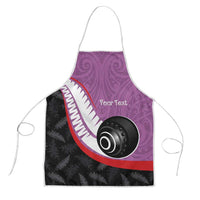 Personalised Aotearoa Lawn Bowls Apron Maori and Silver Fern Sporty Style Pink Color - Polynesian Pride