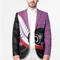 Personalised Aotearoa Lawn Bowls Blazer Maori and Silver Fern Sporty Style Pink Color - Polynesian Pride