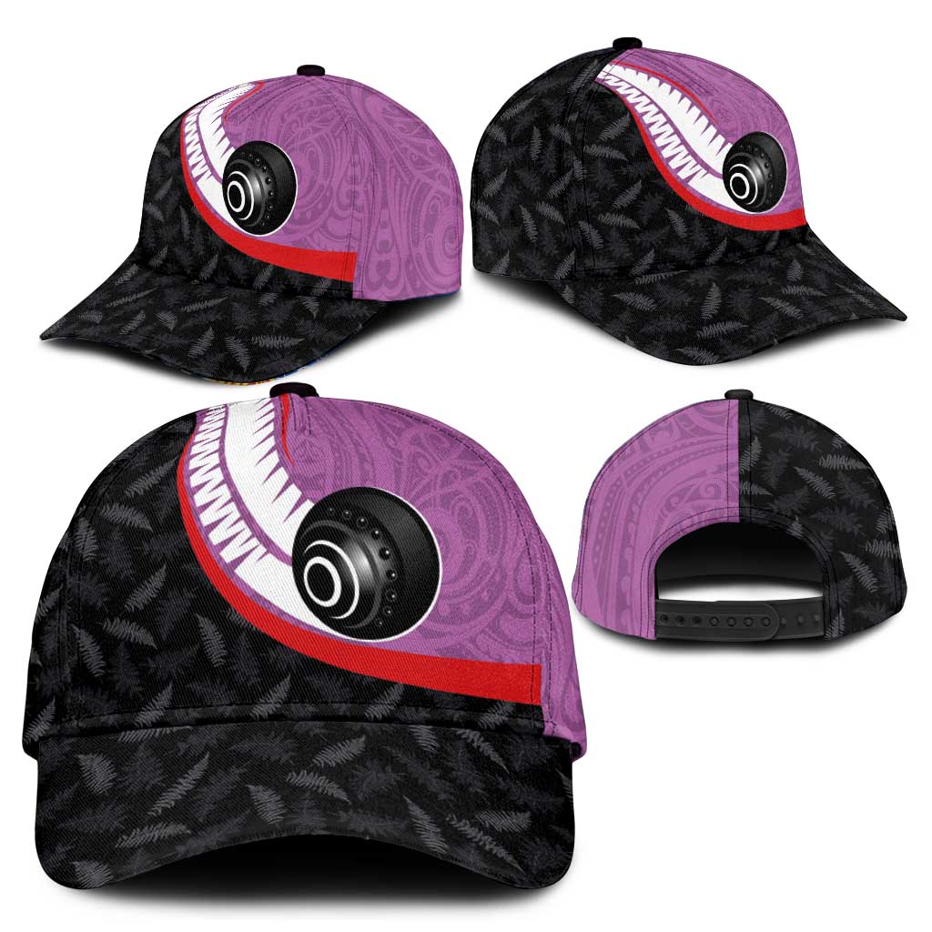 Aotearoa Lawn Bowls Classic Cap Maori and Silver Fern Sporty Style Pink Color - Polynesian Pride