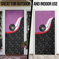 Aotearoa Lawn Bowls Door Cover Maori and Silver Fern Sporty Style Pink Color - Polynesian Pride