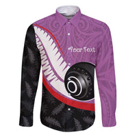 Personalised Aotearoa Lawn Bowls Family Matching Mermaid Dress and Hawaiian Shirt Maori and Silver Fern Sporty Style Pink Color - Polynesian Pride