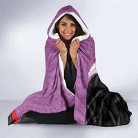 Personalised Aotearoa Lawn Bowls Hooded Blanket Maori and Silver Fern Sporty Style Pink Color - Polynesian Pride