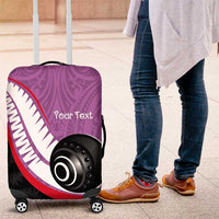 Personalised Aotearoa Lawn Bowls Luggage Cover Maori and Silver Fern Sporty Style Pink Color - Polynesian Pride