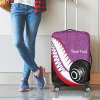 Personalised Aotearoa Lawn Bowls Luggage Cover Maori and Silver Fern Sporty Style Pink Color - Polynesian Pride