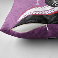 Personalised Aotearoa Lawn Bowls Pillow Cover Maori and Silver Fern Sporty Style Pink Color - Polynesian Pride