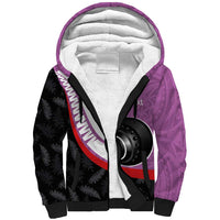 Personalised Aotearoa Lawn Bowls Sherpa Hoodie Maori and Silver Fern Sporty Style Pink Color - Polynesian Pride