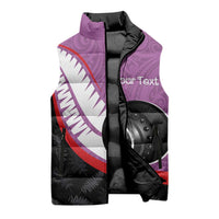Personalised Aotearoa Lawn Bowls Sleeveless Puffer Jacket Maori and Silver Fern Sporty Style Pink Color - Polynesian Pride